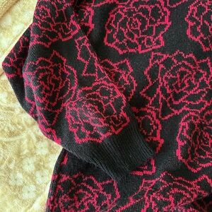 Navy and Pink Floral Sweater